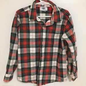 Old Navy Boys Button Up Plaid Shirt size 5 (xs)
